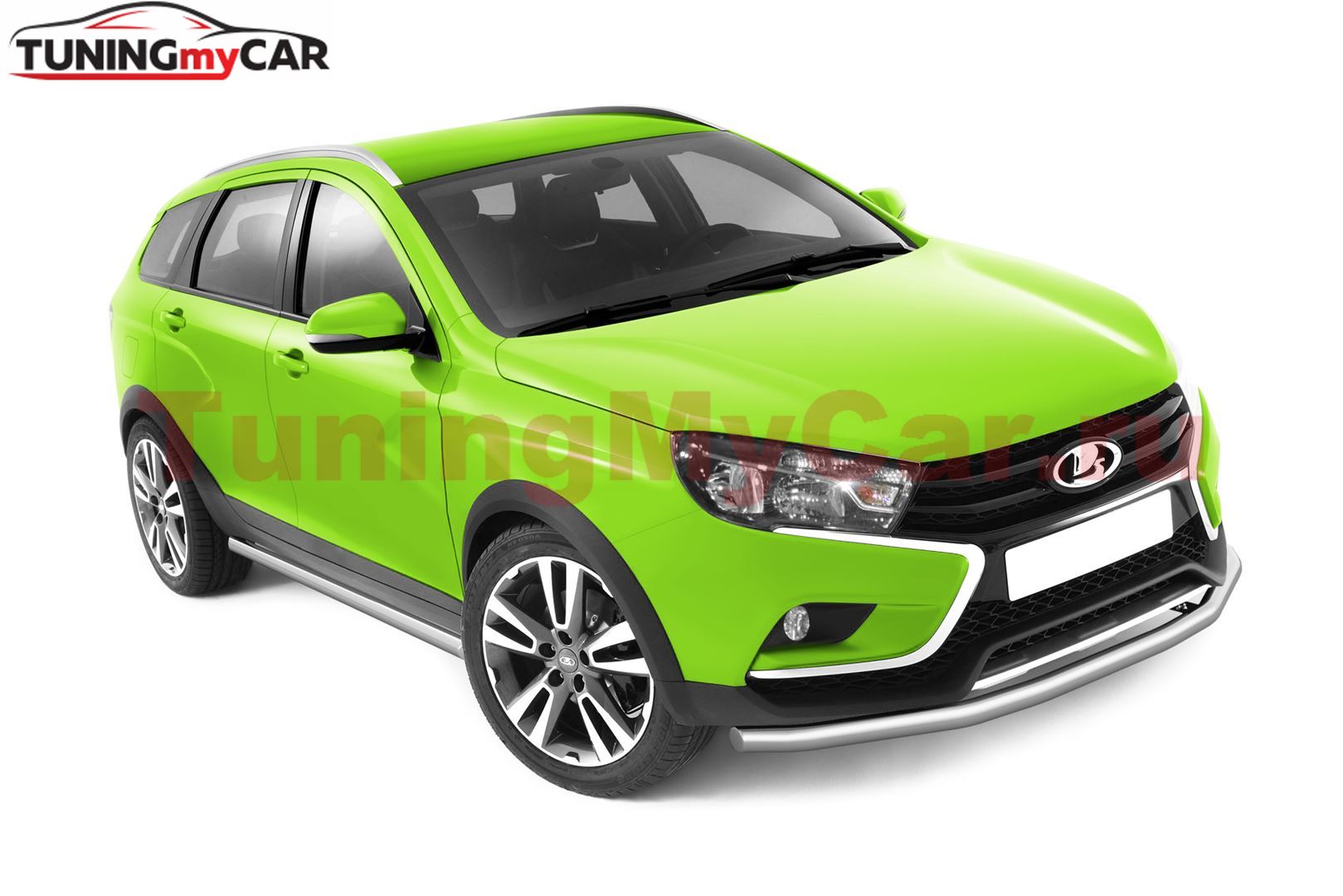 Защита переднего бампера одинарная Ø51мм (НПС) LADA Vesta SW Cross 2017-