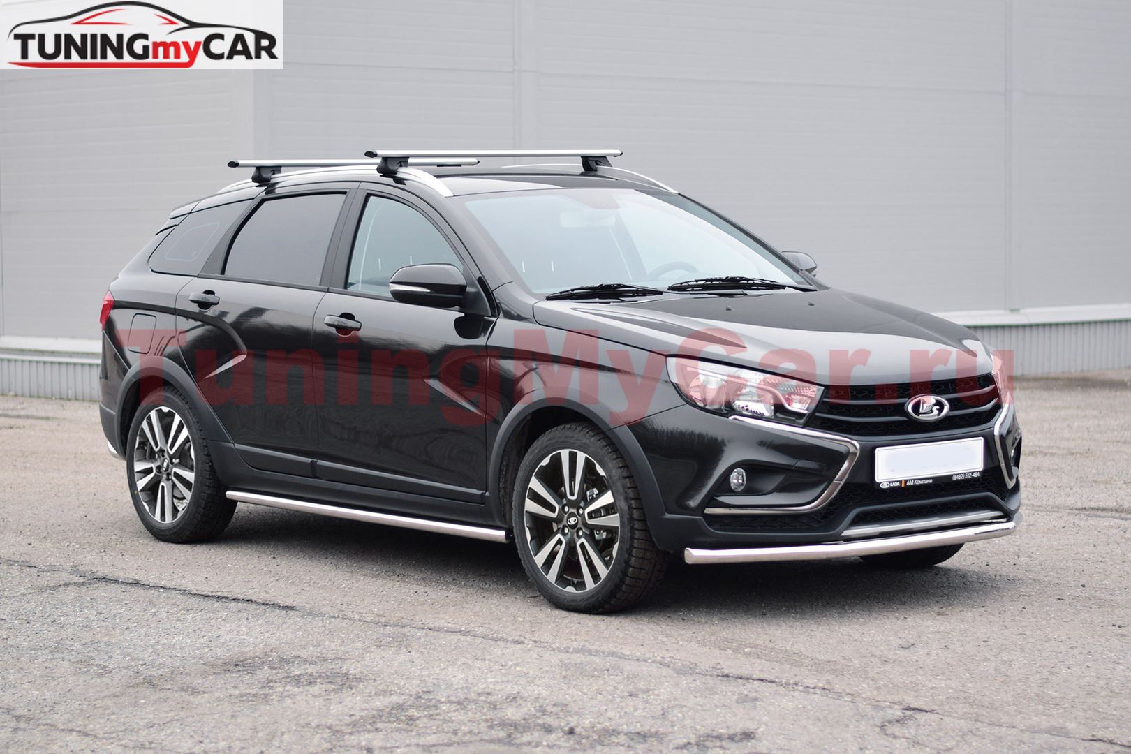Защита порогов прямая Ø51мм (НПС) LADA Vesta SW Cross 2017-