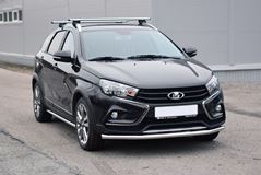 Защита порогов прямая Ø51мм (НПС) LADA Vesta SW Cross 2017-