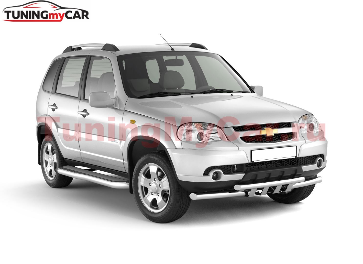 Рейлинги "Усиленные" (Серебристый муар) на CHEVROLET Niva 2002-2020/ LADA Niva 2020-/ LADA NIVA Travel 2021-