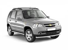 Рейлинги с поперечинами проф.1,35 (Черный муар)  "Усиленные" CHEVROLET Niva 2002-