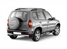 Рейлинги с поперечинами проф.1,35 (Черный муар)  "Усиленные" CHEVROLET Niva 2002-