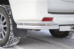 Защита заднего бампера двойная угловая Ø63/38мм (НПС) TOYOTA LAND CRUISER PRADO 150 2017-