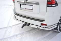 Защита заднего бампера двойная угловая Ø63/38мм (НПС) TOYOTA LAND CRUISER PRADO 150 2017-