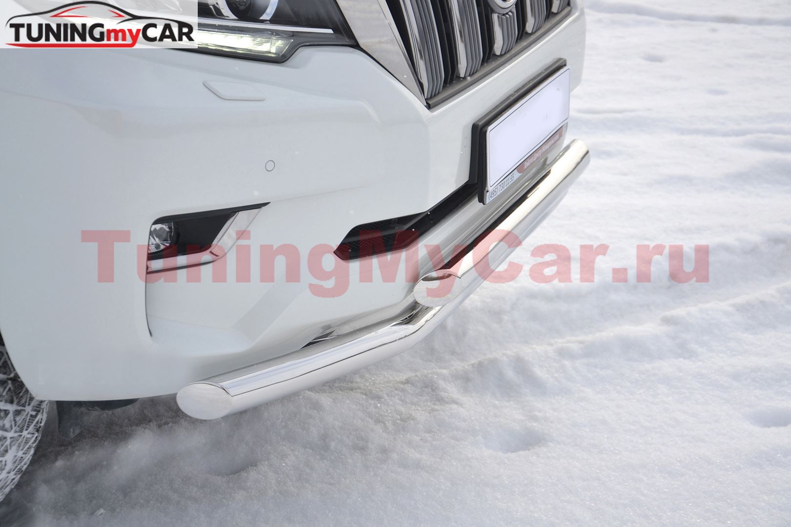 Защита переднего бампера двойная Ø63/63мм (НПС) TOYOTA LAND CRUISER PRADO 150 2017-