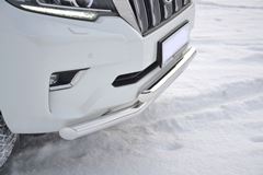 Защита переднего бампера двойная Ø63/63мм (НПС) TOYOTA LAND CRUISER PRADO 150 2017-