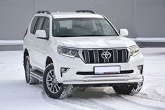 Защита переднего бампера двойная Ø63/63мм (НПС) TOYOTA LAND CRUISER PRADO 150 2017-
