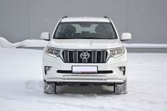 Защита переднего бампера двойная Ø63/63мм (НПС) TOYOTA LAND CRUISER PRADO 150 2017-