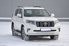 Защита переднего бампера двойная Ø63/63мм (НПС) TOYOTA LAND CRUISER PRADO 150 2017-