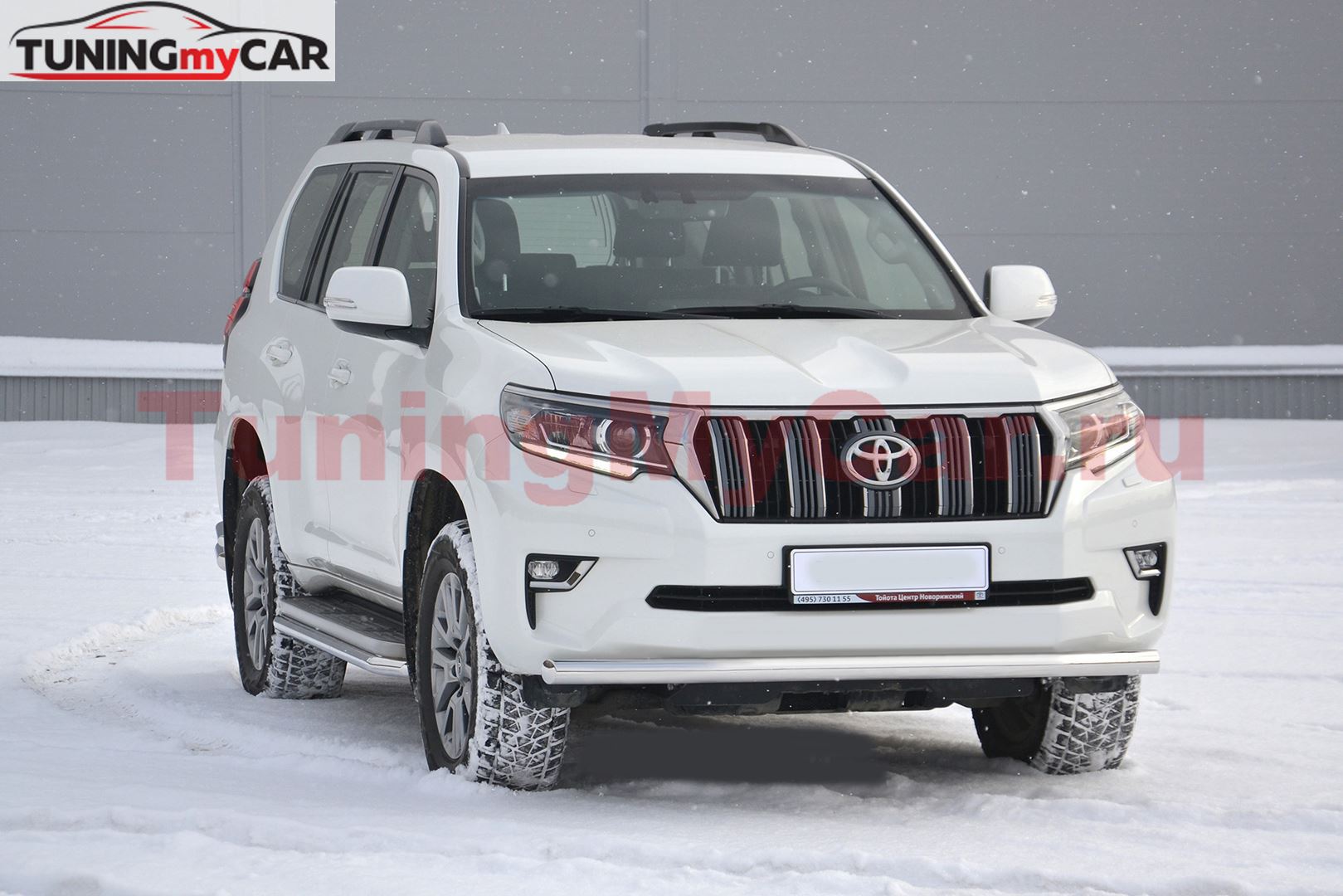 Защита переднего бампера одинарная Ø63мм (НПС) TOYOTA LAND CRUISER PRADO 150 2017-