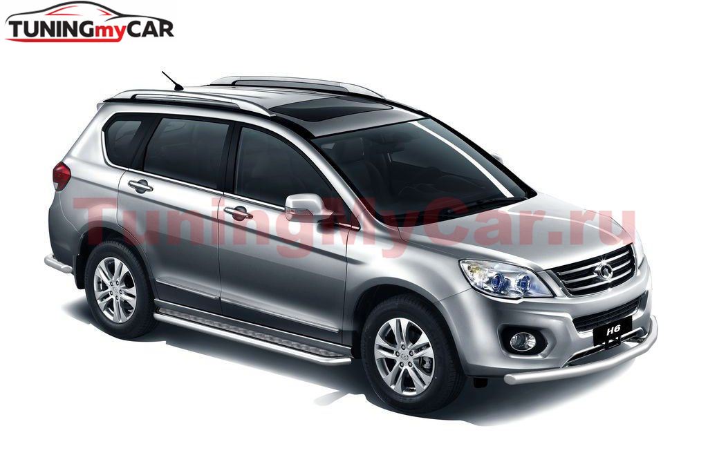 Защита порогов с алюм. площадкой Ø51мм (НПС) GREAT WALL HOVER H6 2013-