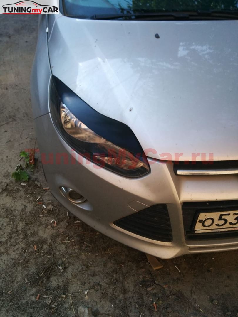 Реснички на фары для Ford Focus 3 (2011-2015) var№1 широкие