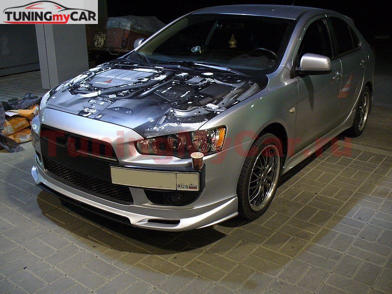 Накладка Zodiak на передний бампер Mitsubishi Lancer 10