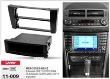 Переходная рамка для установки автомагнитолы CARAV 11-009: 1 DIN / 182 x 53 mm / MERCEDES-BENZ E-klasse (W211) 2002-2009; CLS-klasse (C219) 2004-2010