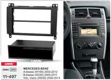 Переходная рамка для установки автомагнитолы CARAV 11-497: 1 DIN / 182 x 53 mm / MERCEDES-BENZ A-klasse (W169) 2004-2012, В-klasse (W245) 2005-2011, Vito 2006+, Viano 2008+