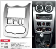 Переходная рамка для установки автомагнитолы CARAV 11-329: 2 DIN / 173 x 98 mm / 178 x 102 mm / RENAULT Logan 2009-2013; Sandero 2007-2011 / DACIA Logan, Sandero 2008-2012, Duster 2010-2013 / NISSAN NP200 2009+