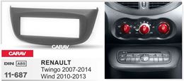 Переходная рамка для установки автомагнитолы CARAV 11-687: 1 DIN / 182 x 53 mm / RENAULT Twingo 2007-2014; Wind 2010-2013