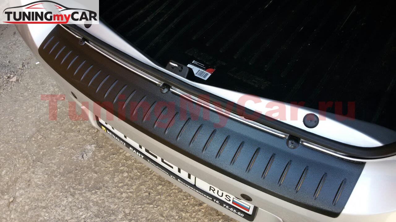 Накладка на задний бампер Renault Logan II с 2014 г.в.