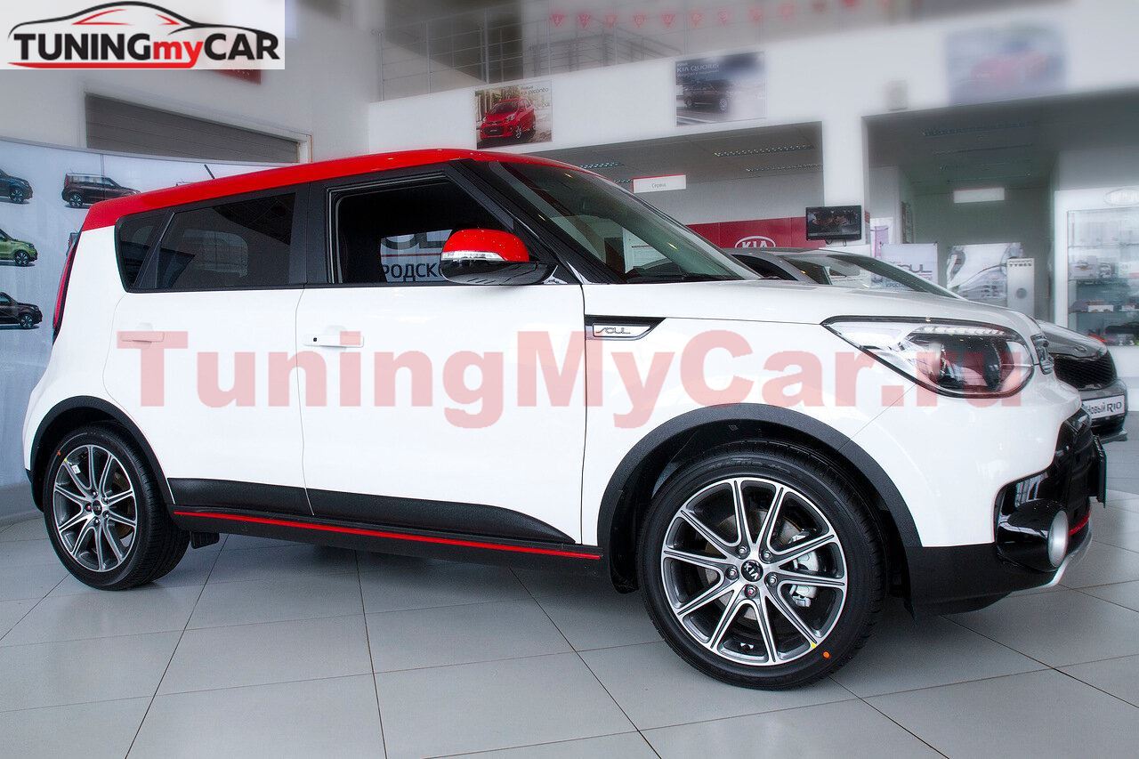 Молдинги на двери KIA Soul 2014- ШАГРЕНЬ