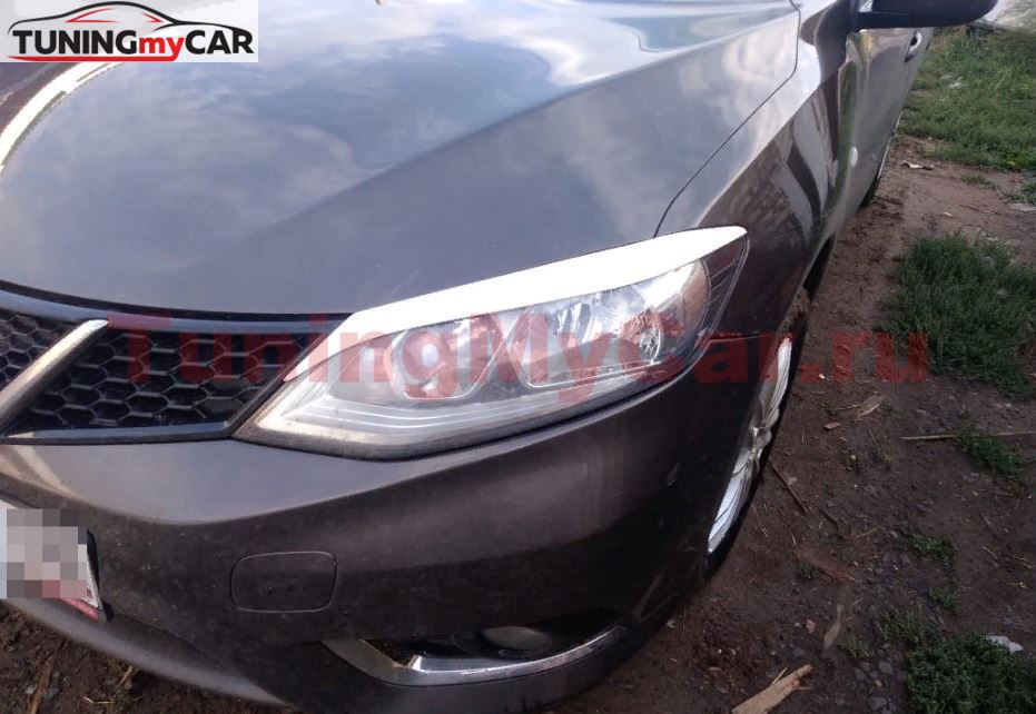 Реснички на фары Nissan Tiida 2015-2016