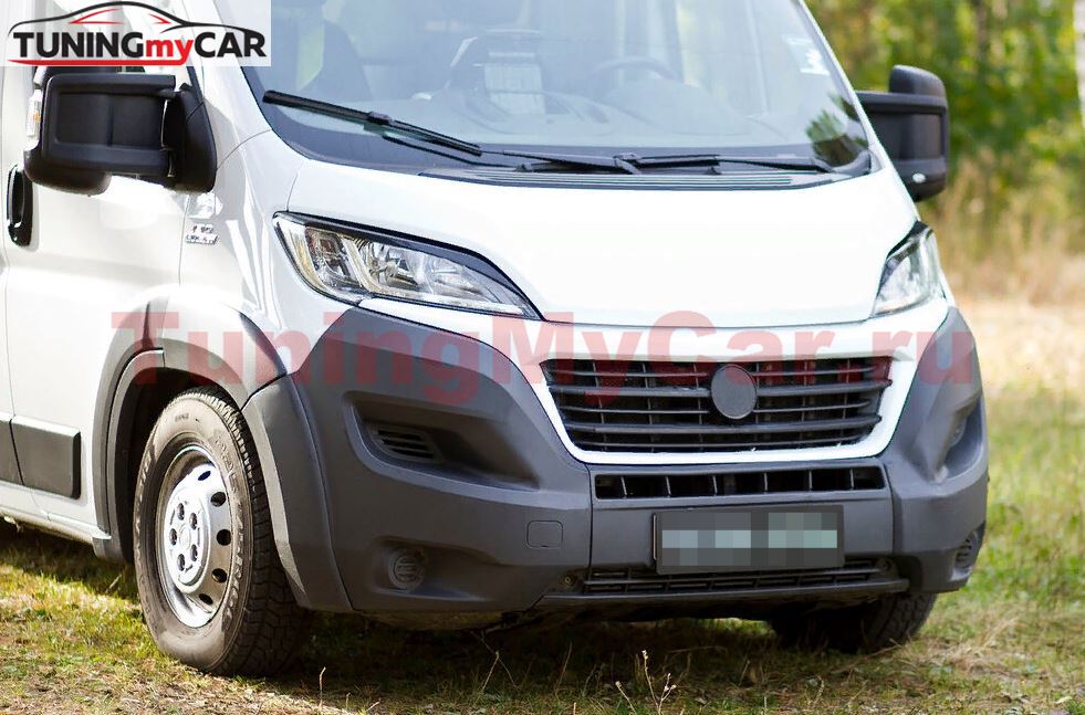 Накладки на передние фары (реснички) Citroen Jumper Шасси 2006-2013, Citroen Jumper 2014-н.в. (290 кузов), Peugeot Boxer 2014-н.в. (290 кузов), Fiat Ducato шасси 2014-н.в., Ducato 2014-н.в. (290 кузов)