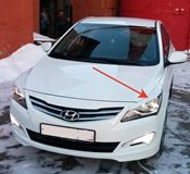 Реснички (накладки) на фары Hyundai Solaris 2014-2017 рестайл