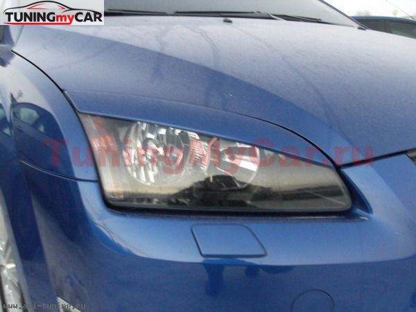 Накладки на фары (реснички) Ford Focus 2 2005-2008 дорестайлинг (ABS)