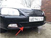 Решетка радиатора нижняя Hyundai Accent (Полосы)
