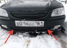 Решетка радиатора нижняя Hyundai Accent (Полосы)