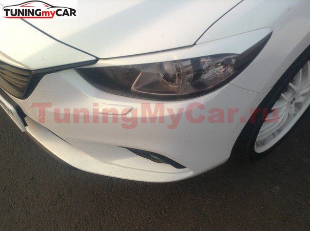 Реснички на фары для Mazda 6 2012-2018 var№2 фигурные