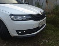Реснички на фары для Skoda Rapid var №1 2012+ (NH3)