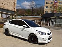Юбка переднего бампера для Hyundai Solaris (2010-2013) var№2