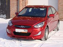 Юбка переднего бампера для Hyundai Solaris (2010-2013) var№2
