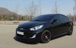 Юбка переднего бампера для Hyundai Solaris (2010-2013) var№2