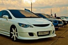 Реснички на фары для Honda Civic 4d 2006-2012 фигурные 