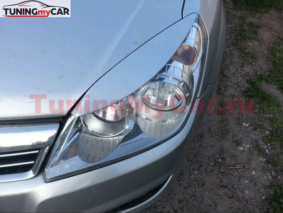 Реснички на фары узкие для Opel Astra H