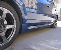 Пластиковые внешние цельные пороги для Ford Focus 2 2004-2011г.в. (кроме купэ)
