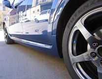 Пластиковые внешние цельные пороги для Ford Focus 2 2004-2011г.в. (кроме купэ)
