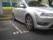 Пластиковые внешние цельные пороги для Ford Focus 2 2004-2011г.в. (кроме купэ)