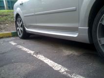 Пластиковые внешние цельные пороги для Ford Focus 2 2004-2011г.в. (кроме купэ)