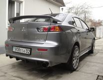 Накладка на задний бампер диффузор ПОД ОДНУ ТРУБУ Mitsubishi Lancer 10
