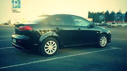 Накладка на задний бампер диффузор ПОД ОДНУ ТРУБУ Mitsubishi Lancer 10