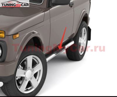 Защита порогов с накладками 63 мм (НПС) LADA 4х4 2121 1995-/ 4x4 URBAN 2015-
