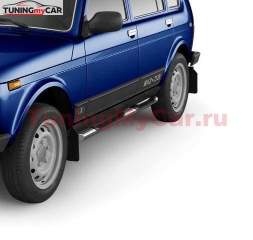 Защита порогов с накладками 63мм (НПС) LADA 4х4 2131 1995-