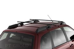 Рейлинги с поперечинами усиленные Черный муар под крышу с ребром / LADA Kalina Седан 2004-2013