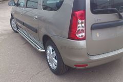 Защита порогов с алюм. площадкой 51 мм (НПС) LADA Largus 2012-