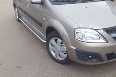 Защита порогов с алюм. площадкой 51 мм (НПС) LADA Largus 2012-