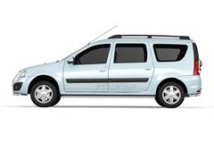 Рейлинги "Усиленные" (Черный муар) / LADA Largus c 2012