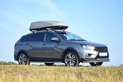Защита переднего бампера двойная Ø51/51мм (НПС) LADA Vesta SW Cross 2017-