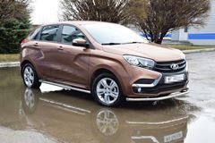 Защита порогов прямая 51мм (НПС) LADA XRAY 2016-